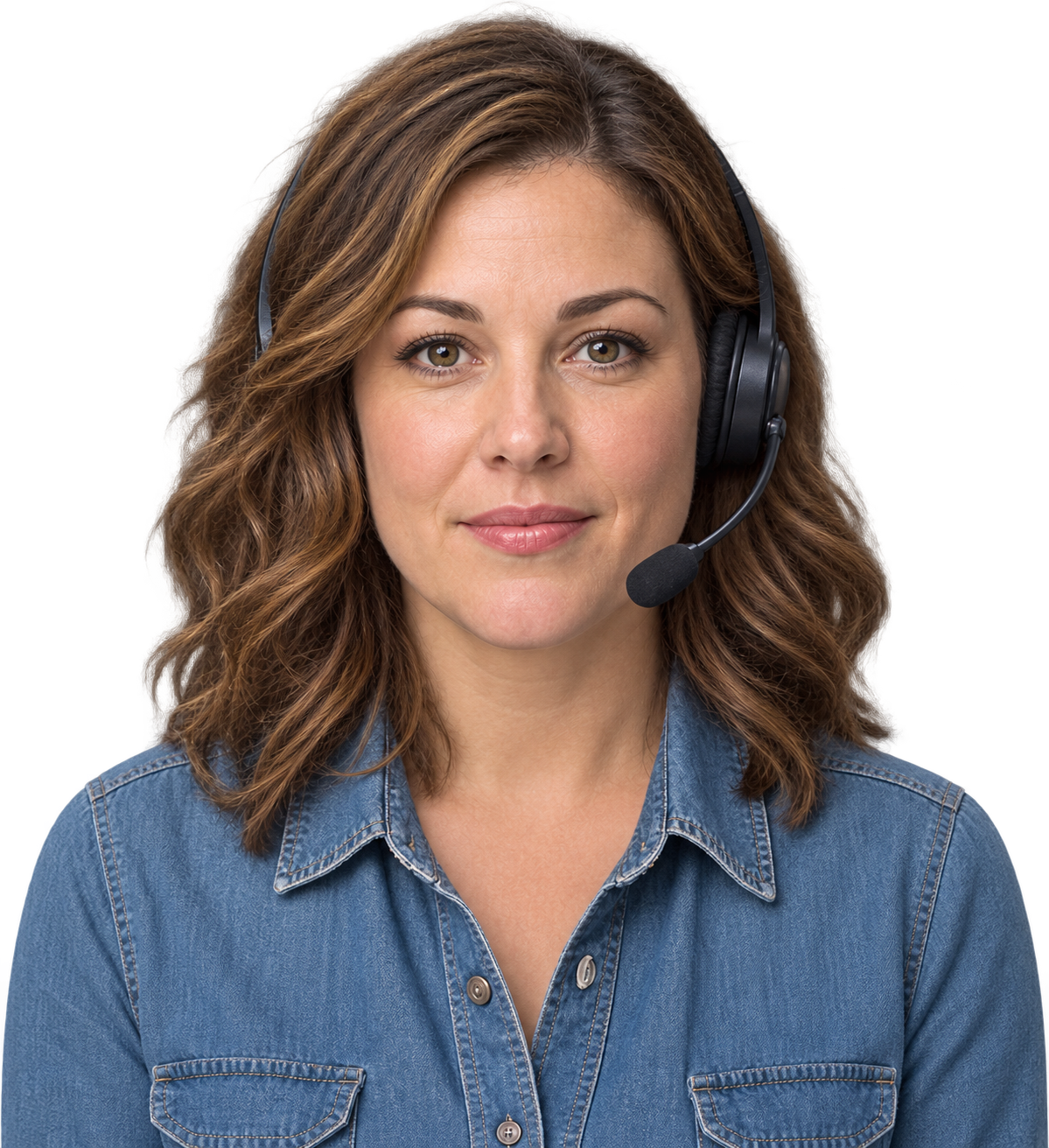 Erin Hart wearing her dispatcher headset