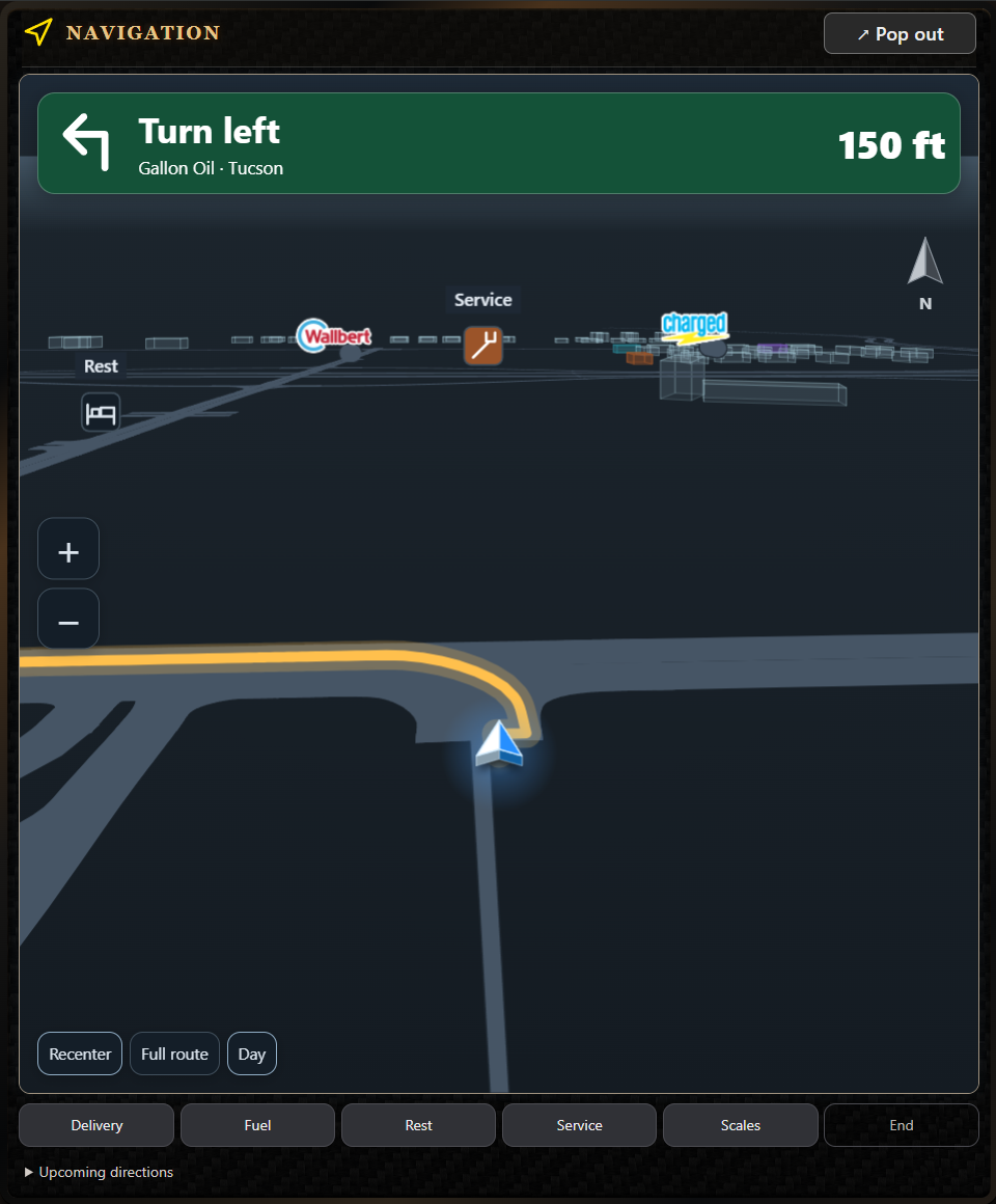 Dispatcher navigation preview on the center display